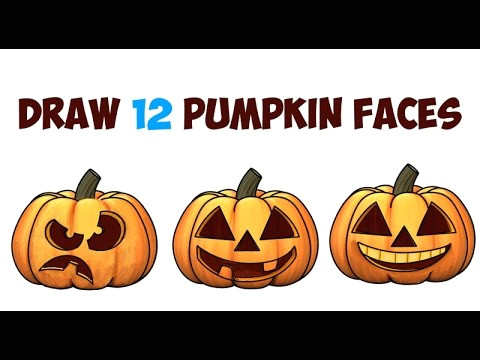 Pumpkin Faces Easy to Draw Huge Guide to Drawing Cartoon Pumpkin Faces Jack O Lantern