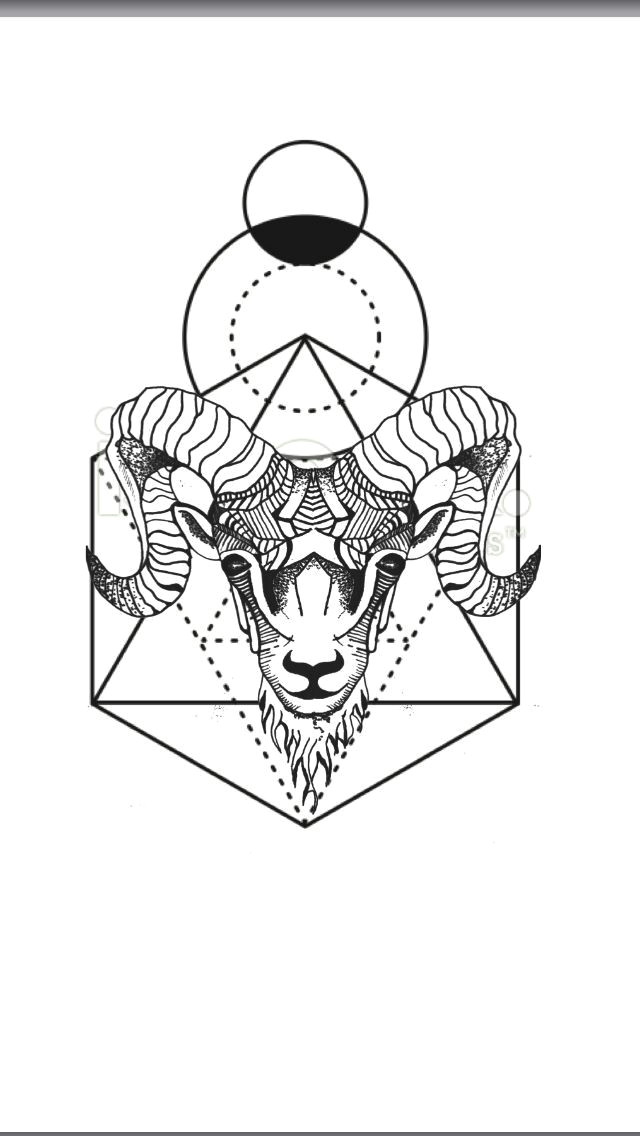 Ram Animal Drawing Geometric Tattoo Geometric Animal Tattoo Aries Ram