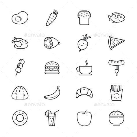 Restaurant Drawing Easy Food and Drink Icons Line Drink Icon Food Drawing Easy