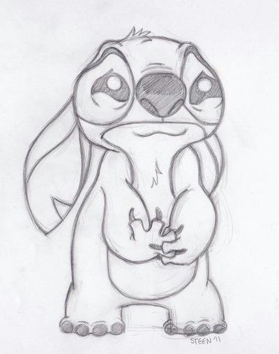 Sad Animal Drawings D D N N D D Dod N Dµn Dµd We Heart It Art Disney Drawing Stitch