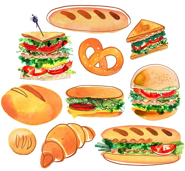 Sandwich Drawing Easy Magrikie Illustration Food Veggies Kitchen Food