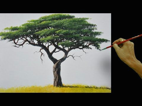 Savanna Drawing Easy How to Paint Realistic Acacia Tree Acrylic Painting