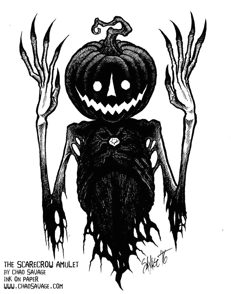 Scarecrow Drawing Easy the Scarecrow Amulet original Halloween Drawing Halloween