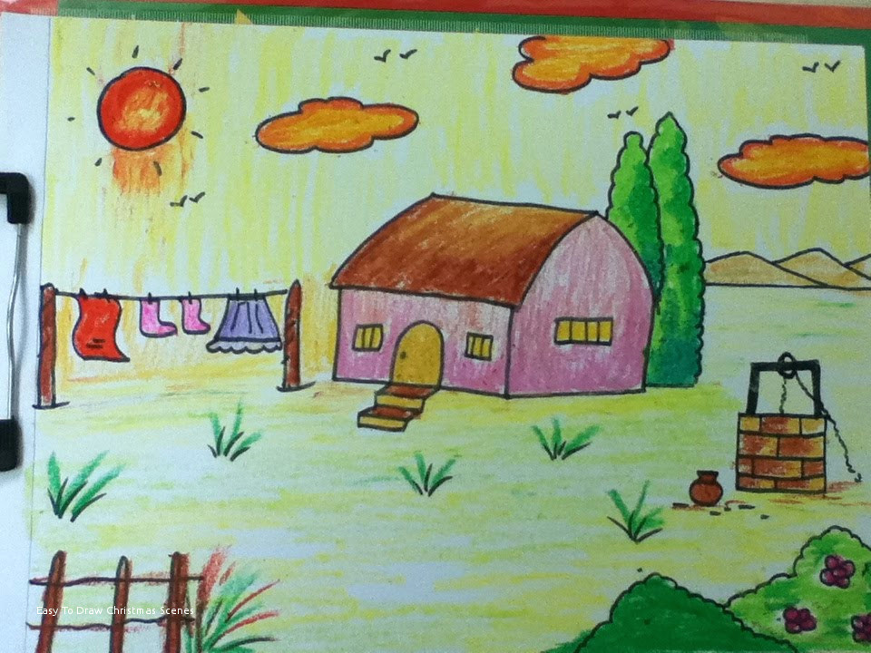 Scenery Drawing Ideas Easy to Draw Christmas Scenes Wapo Us