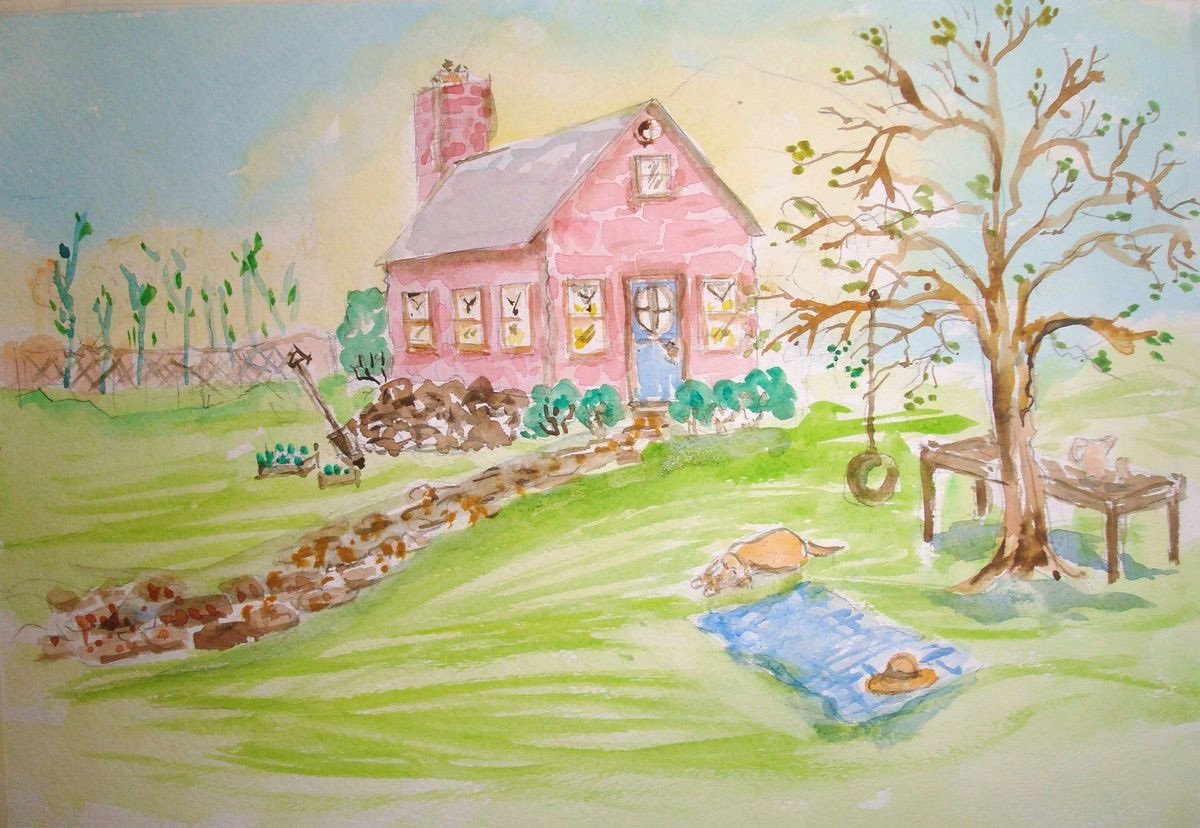 Scenery Drawing Ideas How to Draw and Paint A Romantic Cottage In One Point