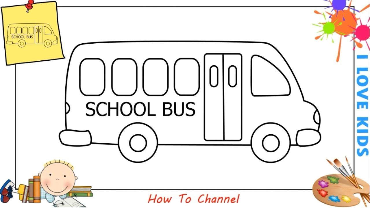 School Bus Drawing Easy How to Draw A School Bus Easy Step by Step for Kids Beginners Children 8