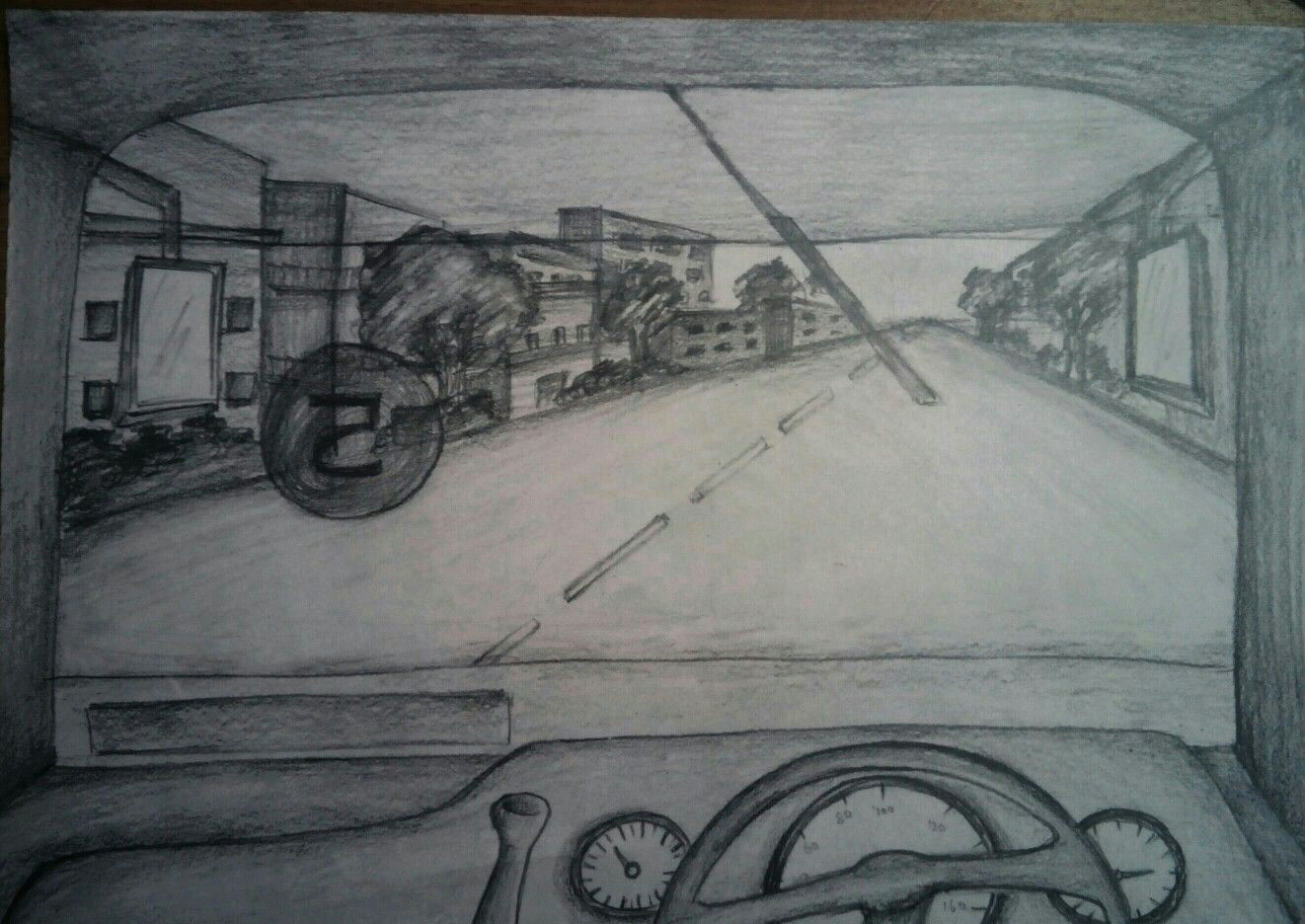 School Bus Drawing Easy Nata Bus Front Window View Perspective Art Easy Drawings