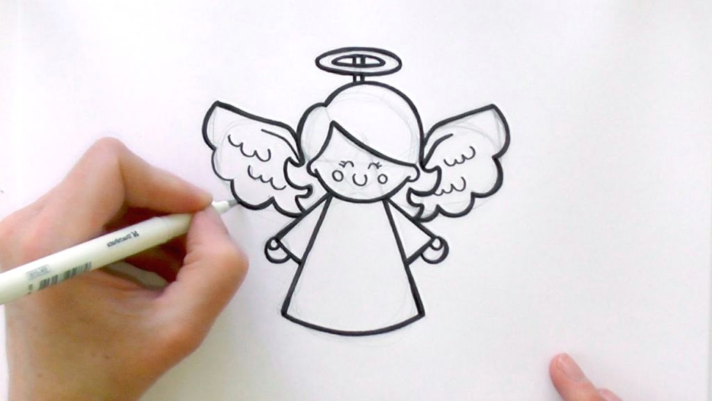 Scissors Drawing Easy Angel Art Angel Drawing Angel Drawing Easy Xmas Drawing