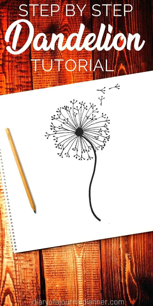 Scroll Drawing Easy How to Draw A Dandelion Easy Dandelion Drawing Step by Step