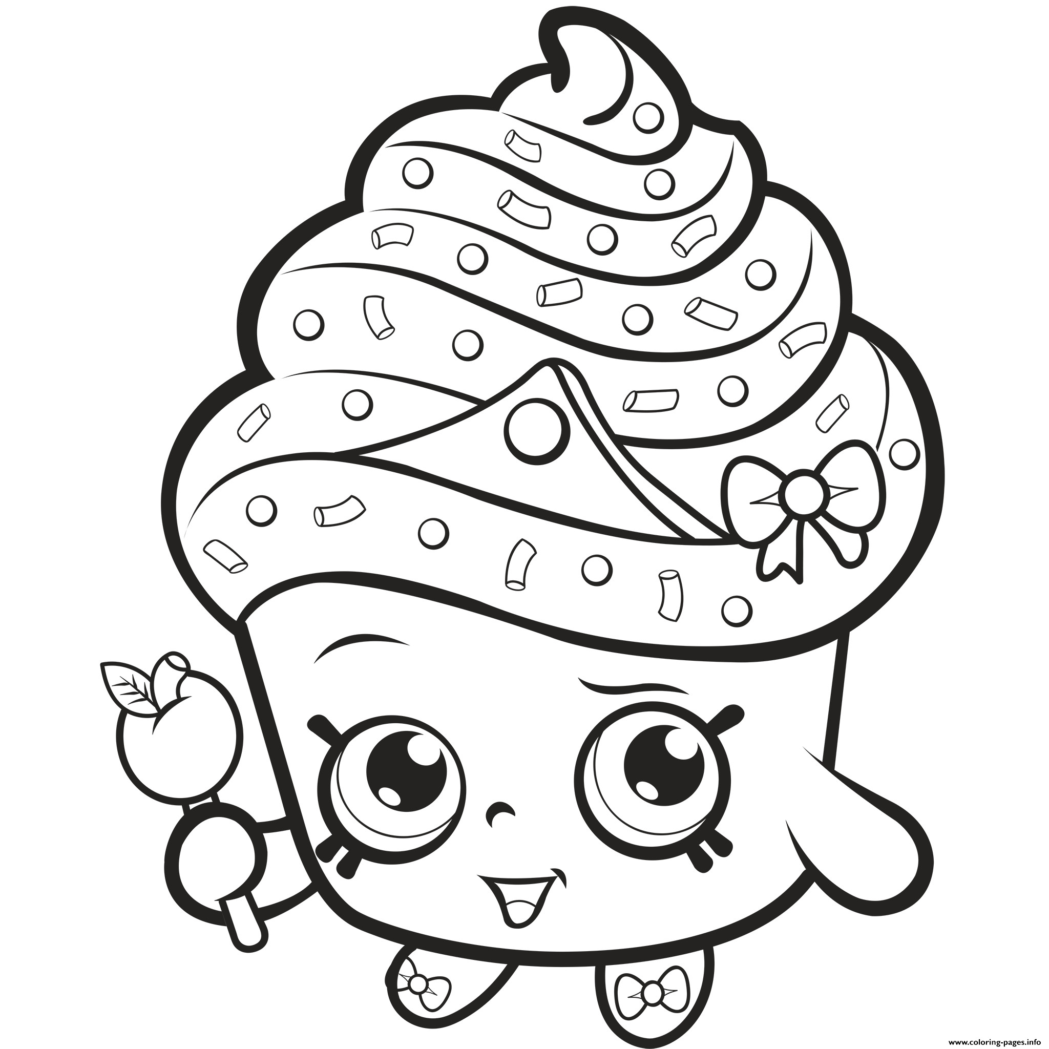 Shopkins Drawing Easy Shopkins Coloring Pages Cupcake