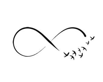 Silhouette Drawing Easy Infinity Symbol Birds Svg Dxf File Instant Download