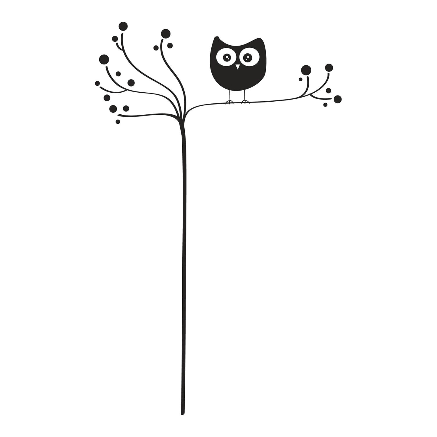 Silhouette Drawing Easy Owl On Tree Wall Decals Owl Silhouette Wall Drawing Easy