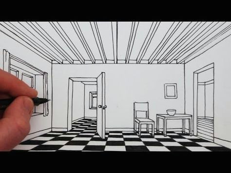 Sister Drawings Easy How to Draw A Room In 1 Point Perspective Narrated Drawing
