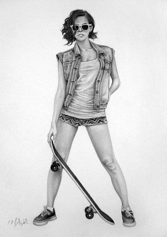 Skater Girl Drawing Skater Girl Old Skool Skater Girls Sketches Art