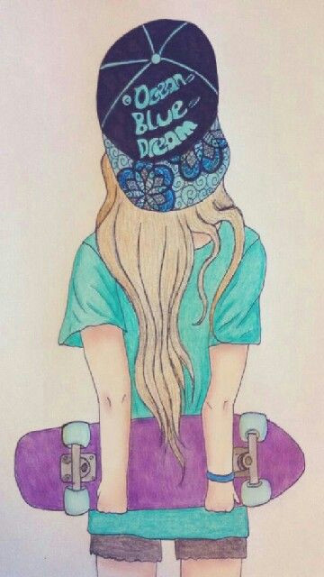 Skater Girl Drawing This is Me but Animated Art Cute Drawings Cool Drawings