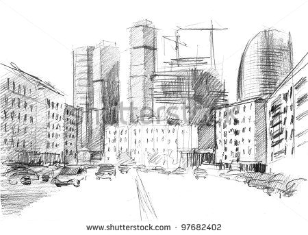 Skyscraper Drawing Easy Sketch City Stock Photos Images Pictures Shutterstock