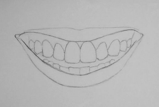 Smile Drawing Easy How to Draw Teeth Step 4 Lipdrawing Teeth Drawing