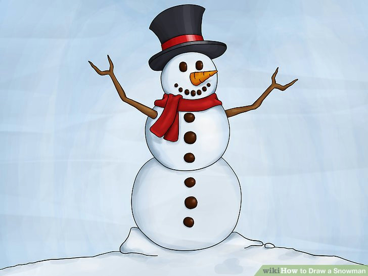 Snowman Easy Drawing How to Draw A Snowman 8 Steps with Pictures Wikihow