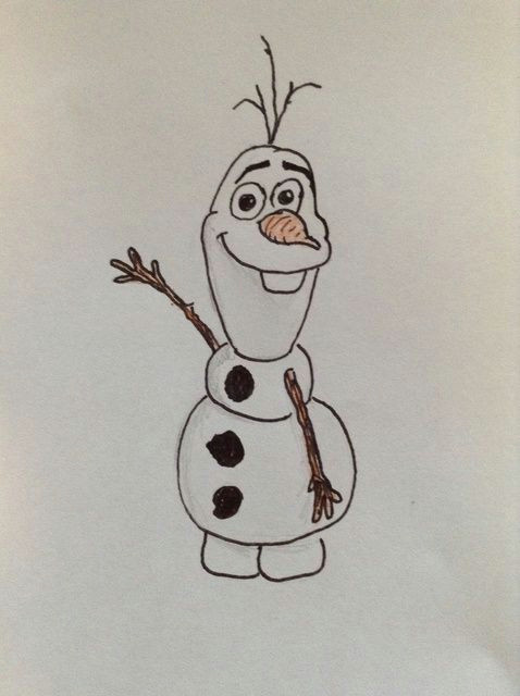 Snowman Easy Drawing How to Draw Olaf From Frozen