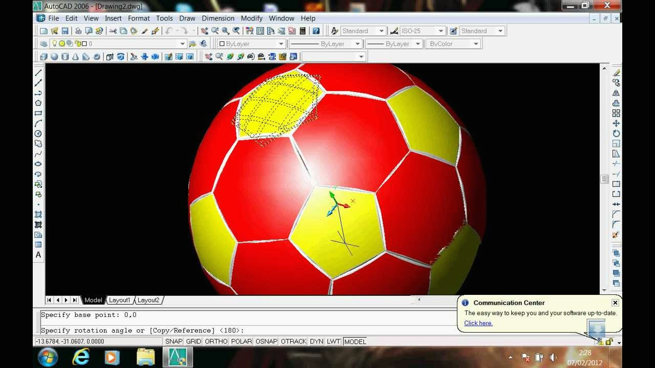Soccer Ball Drawing Easy Steps Football In Auto Cad Part 2 Tutorial Youtube