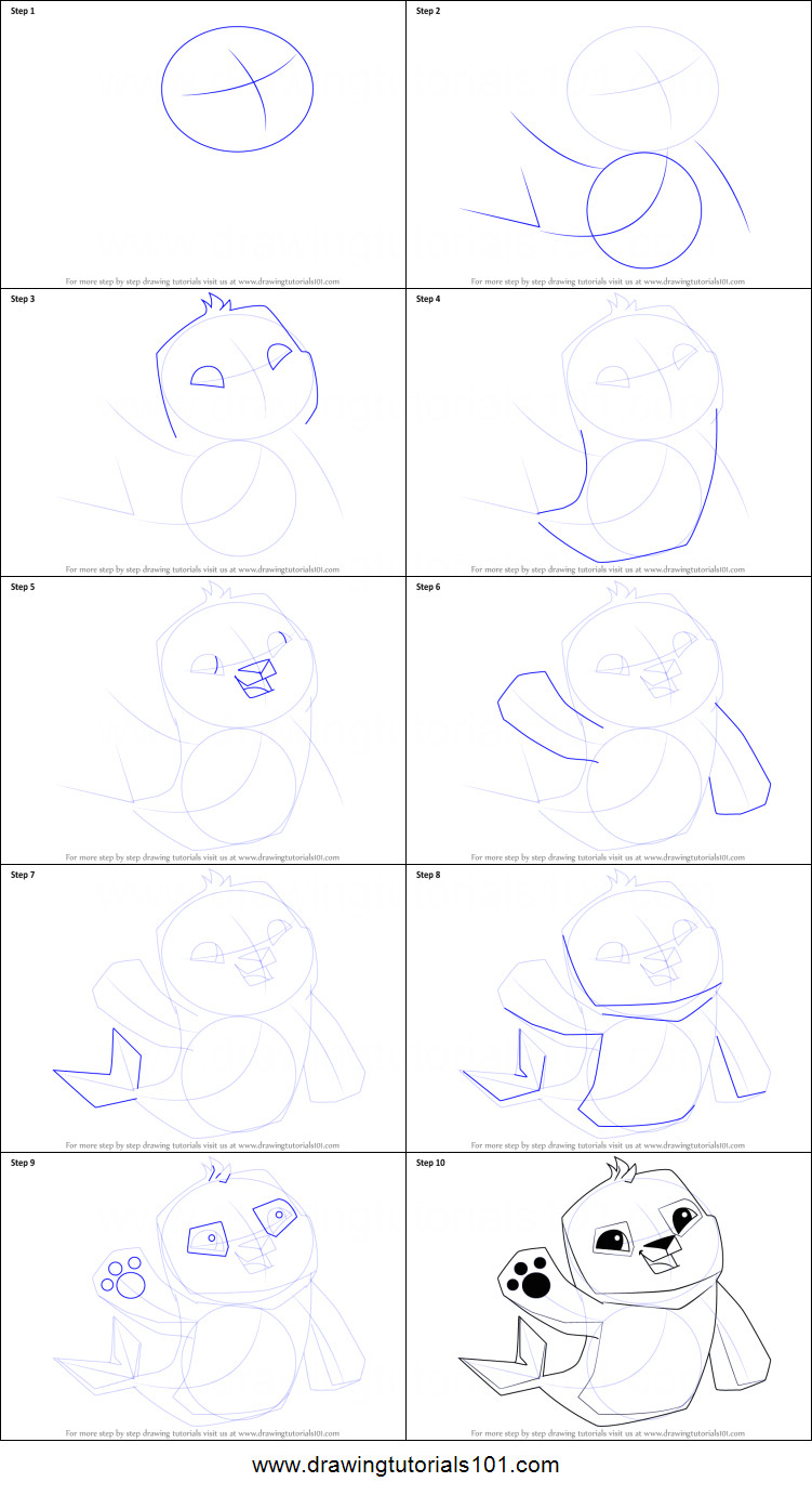Step by Step Easy to Draw Animals How to Draw Seal From Animal Jam Printable Step by Step