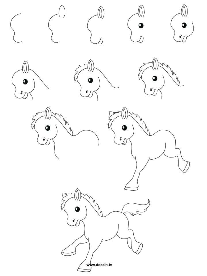 Step by Step Horse Drawing Easy Pin by Nirmeen Ipraheem On How to Draw Easy Drawings