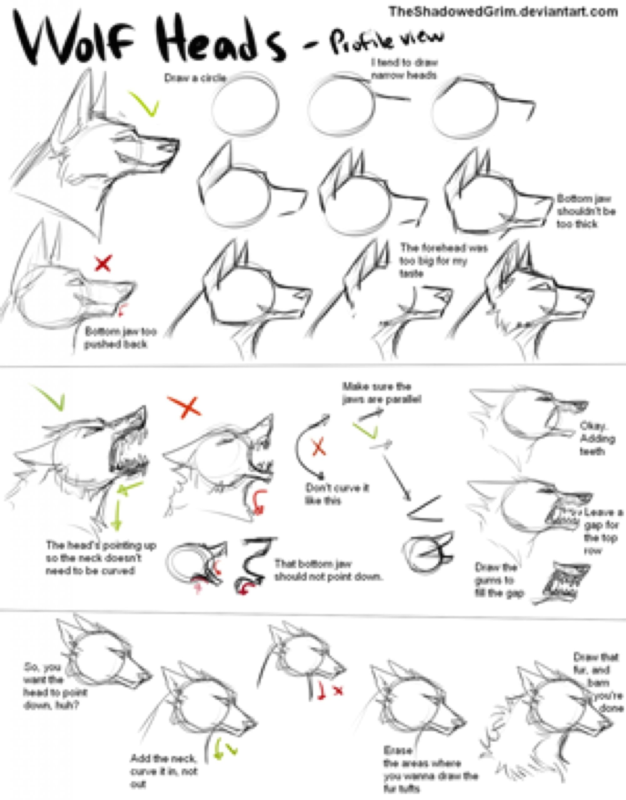 Straight Line Drawing Animals How I Draw Wolf Heads by theshadowedgrim On Deviantart