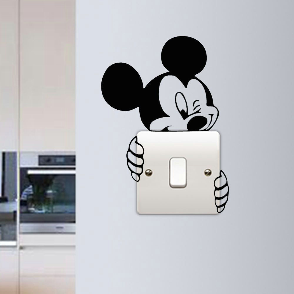Switchboard Drawing Ideas Mickey Mouse Wall Sticker Switch Vinyl Decal Funny