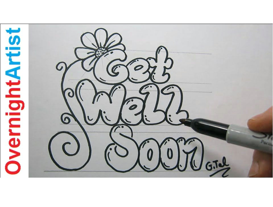 Things to Draw with Markers Easy Diy Get Well soon Card Easy Step by Step Black Marker Get