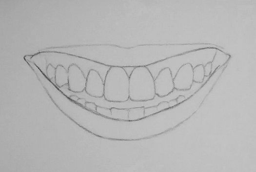 Tongue Drawing Easy How to Draw Teeth Step 4 Lipdrawing Teeth Drawing