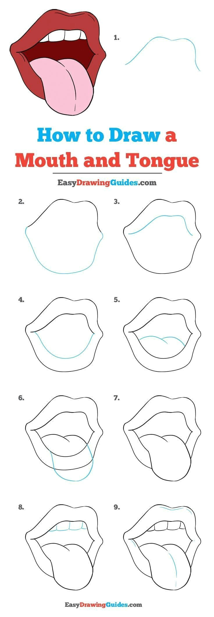 Tongue Drawing Easy Pinterest