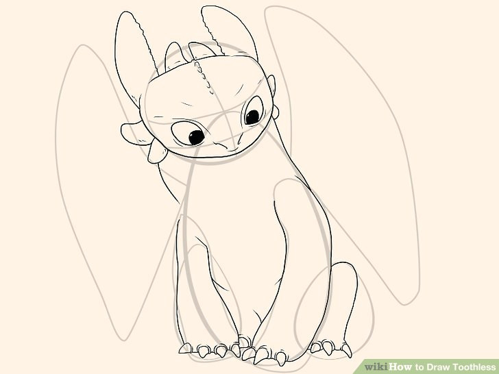 Toothless Dragon Drawing Easy How to Draw toothless with Pictures Wikihow