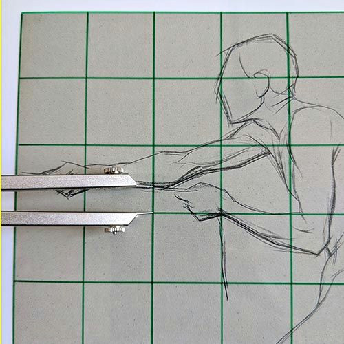 Top Drawing Easy Calipers On top Of A Drawing with A Grid Easy Drawings