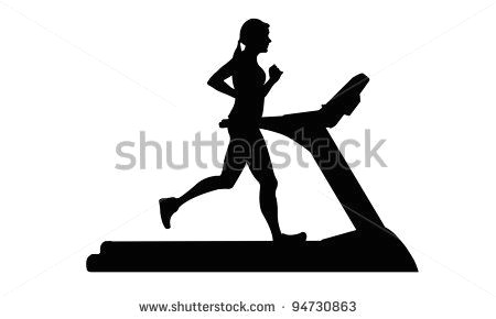 Treadmill Drawing Easy Silhouette Of Woman Running On Treadmill Running Women