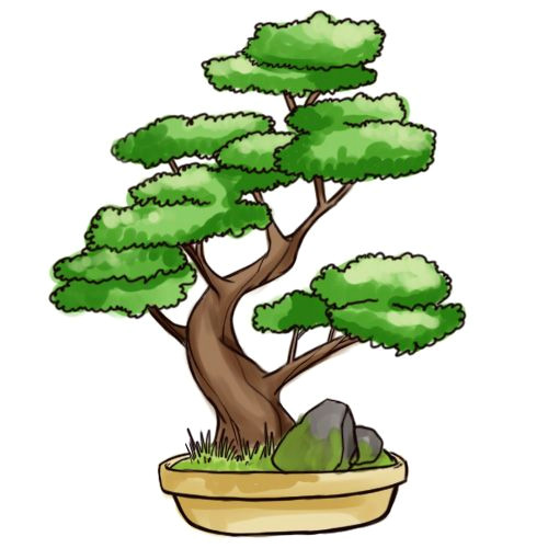 Trees that are Easy to Draw Draw A Bonsai Tree Bonsai Tree Tattoos Tree Illustration