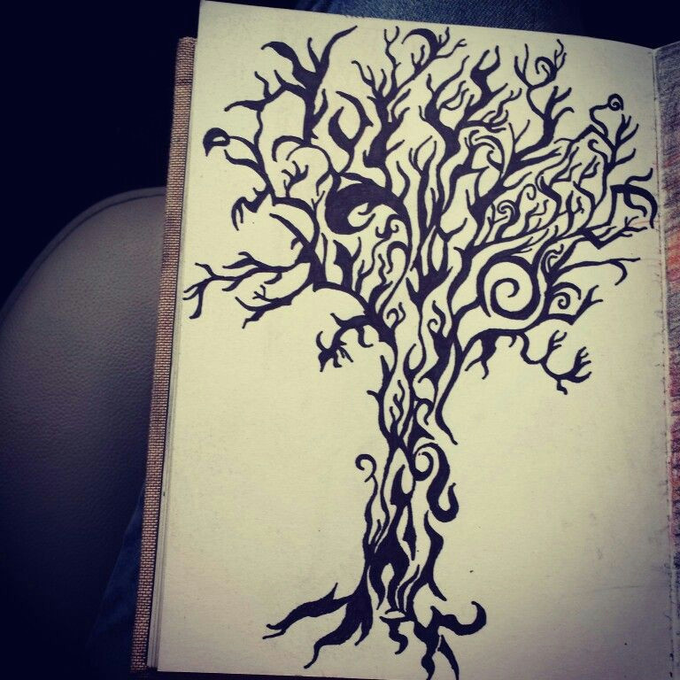 Trees that are Easy to Draw Tribal Design Tree Drawing with Sharpie Sharpie Tattoos