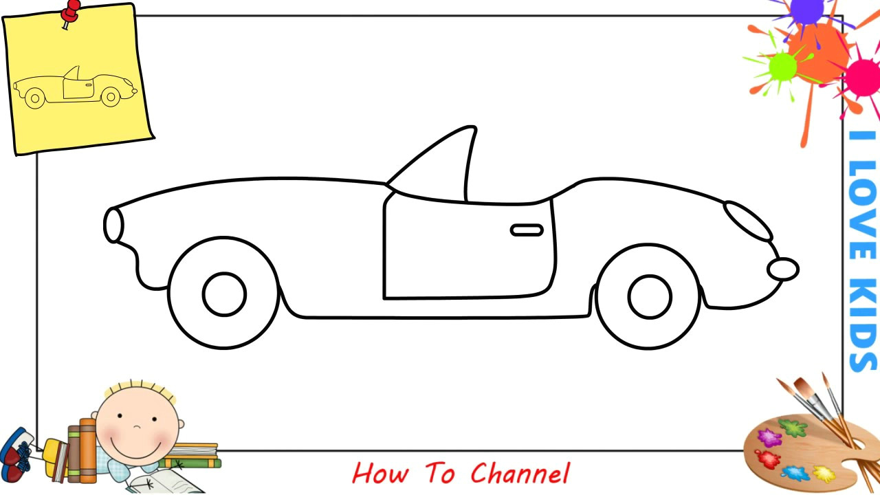 Very Easy Car Drawing How to Draw A Car Easy Slowly Step by Step for Kids Beginners Children 8