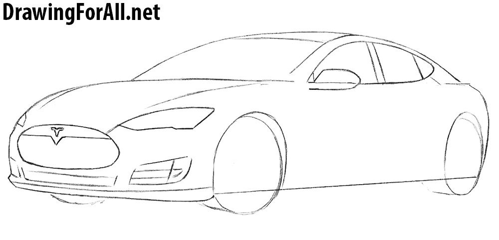 Very Easy Car Drawing How to Draw A Tesla Model S Drawingforall Net