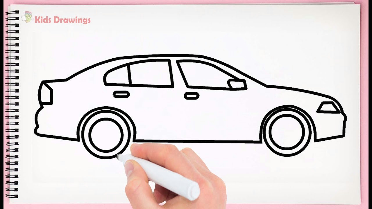 Very Easy Car Drawing How to Draw Simple Car Step by Step Learn Easy Drawing A Car for Kids
