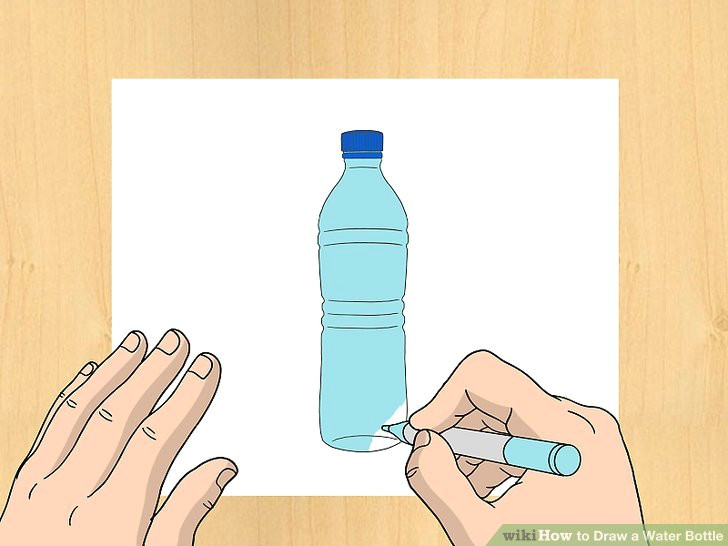Water Bottle Drawing Easy How to Draw A Water Bottle 11 Steps with Pictures Wikihow