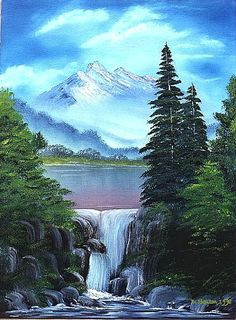 Waterfall Scenery Easy Drawing 12 Best Waterfall Paintings Images Waterfall Paintings