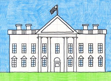 White House Drawing Easy Valentine Kitty Painting Art Projects House Drawing for