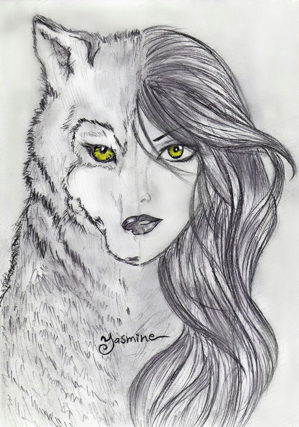 Wolf and Girl Drawing Werewolf Drawings Teenage Girl Google Paiea Ka Wolf