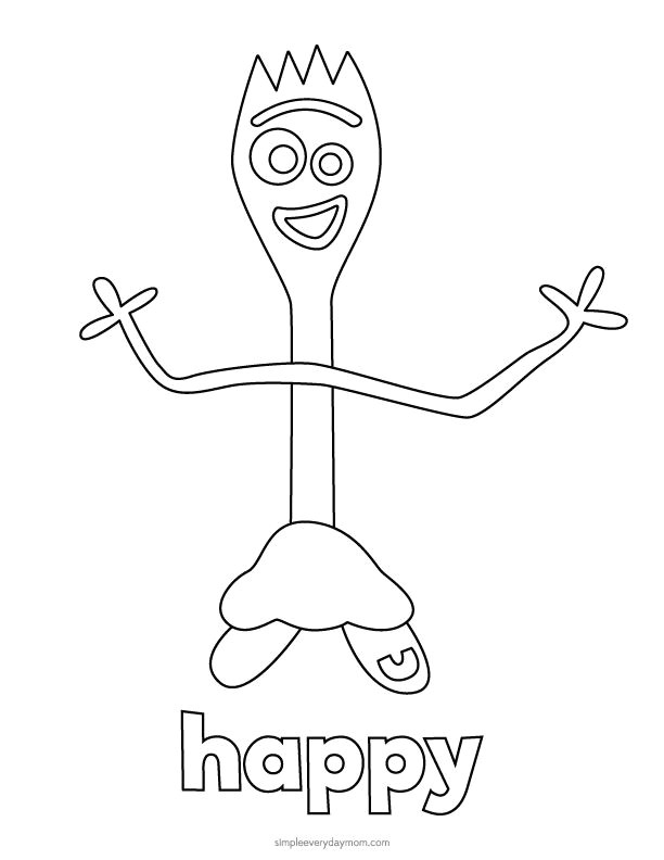 Woody toy Story Easy Drawing toy Story 4 forky Coloring Pages for Kids Coloring Pages