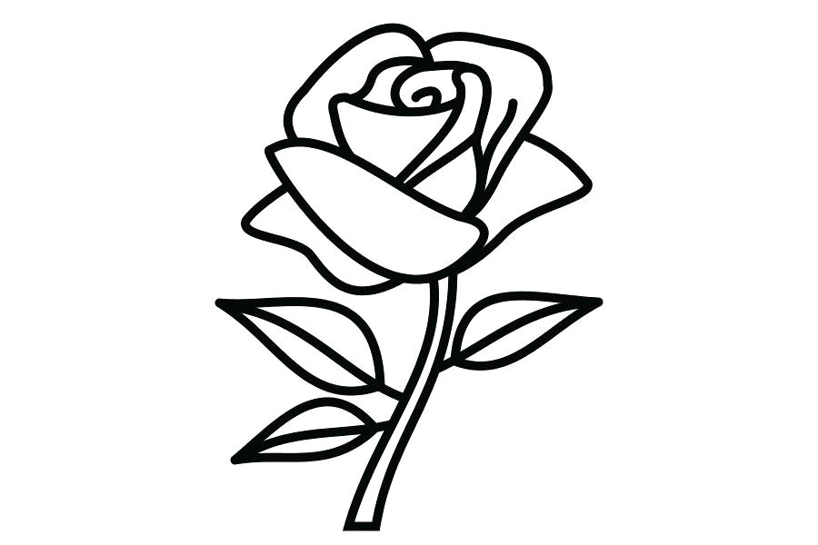 Yellow Rose Drawing Easy Rose with Stem Drawing Free Download Best Rose with Stem