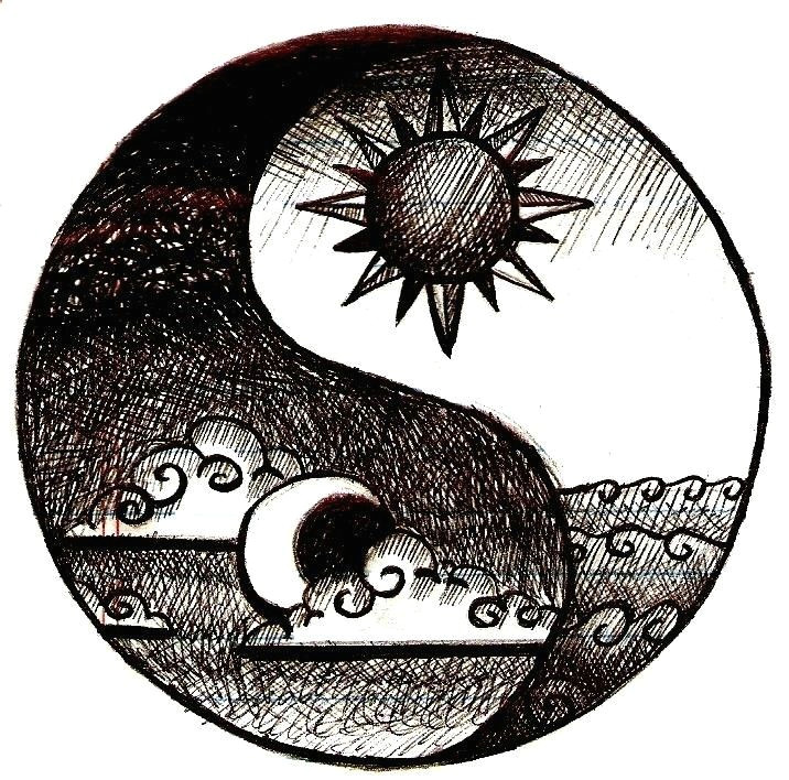 Yin Yang Drawing Ideas Love This because I Want A Sun and Moon Tattoo and A Yin