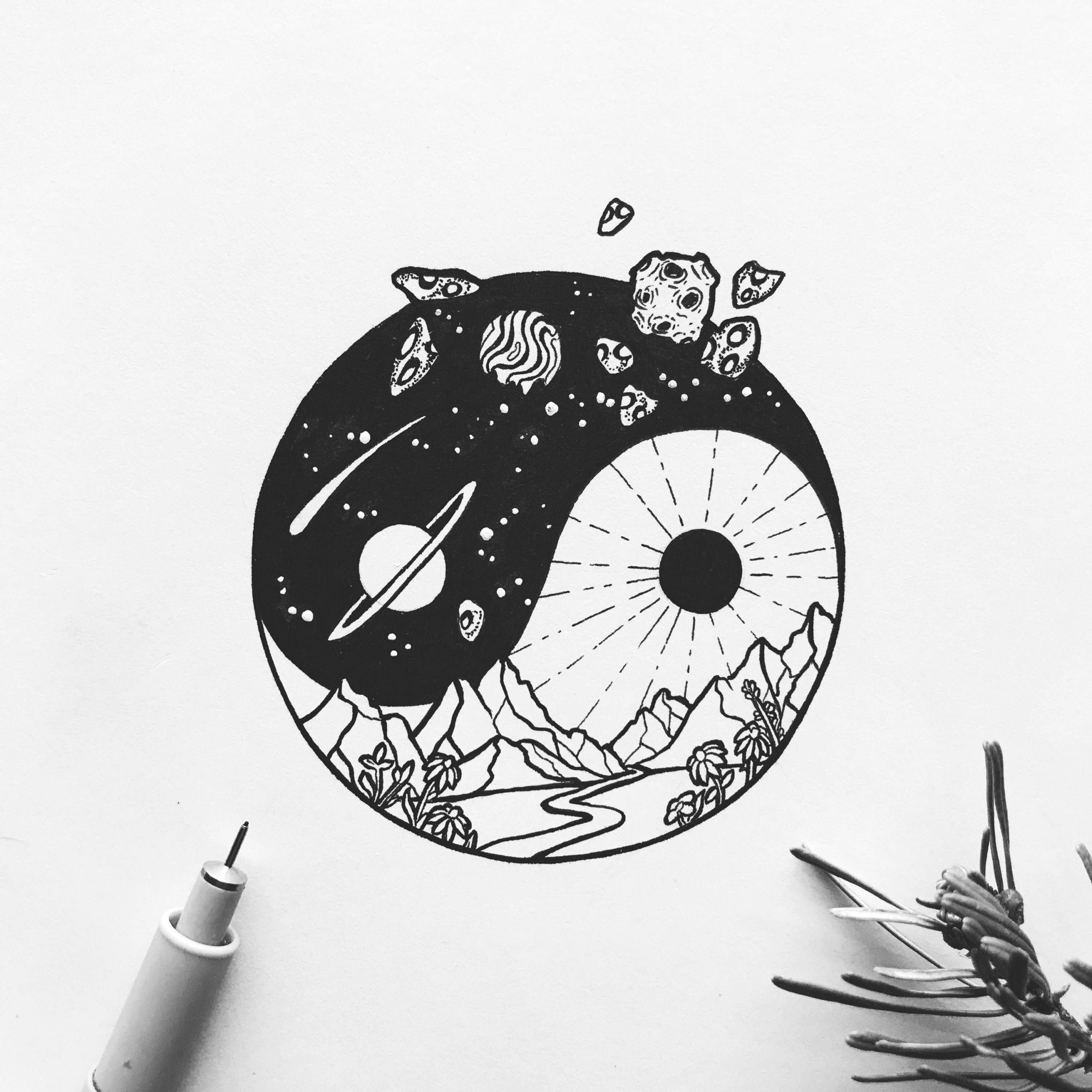 Yin Yang Drawing Ideas Related Image Art Yin Yang Tattoos Drawings