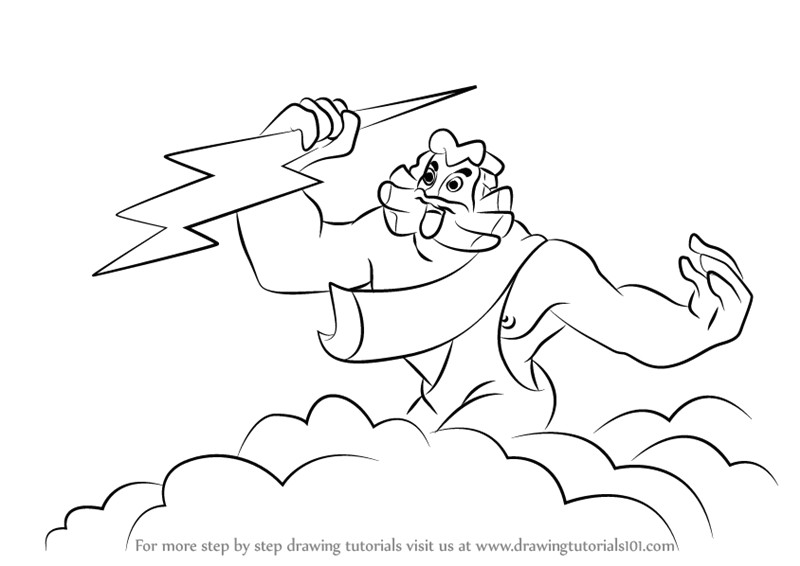 Zeus Easy Drawing Learn How to Draw Zeus From Fantasia Fantasia Step by Step