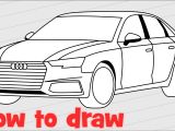 4 Wheeler Easy Drawing How to Draw A Car Audi A4 Sedan 2017 Step by Step Youtube