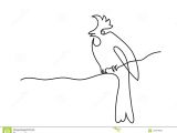 Continuous Line Drawing Of A Dog Winter Bird On Tree Branch Stock Vector Illustration Of Beautiful